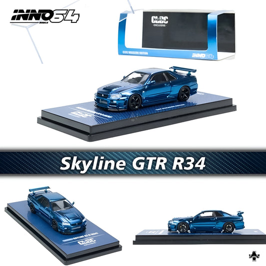 INNO64 SKYLINE GT-R R34 BLUE( CLDC)